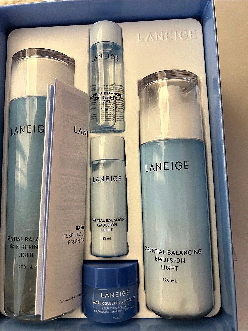 LANEIGE Basic Duo Set Light Skincare Set Blue NWT